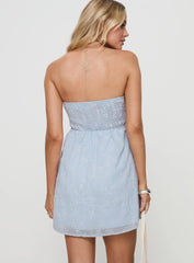 Rosenberg Strapless Mini Dress Blue