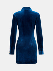 Ruched Velvet Shirt Dress