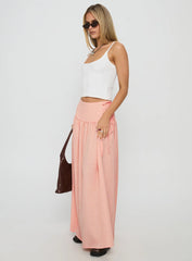 Analeah Tie Side Midi Skirt Orange Check