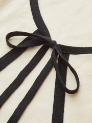 Contrast Trim Long Sleeve Sweater Dress