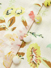 Floral Print Button Detail Dress With Belt