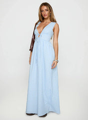 Pokey Maxi Dress Blue Check