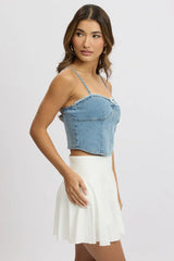Denim Corset Top Sleeveless Denim