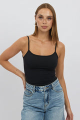 Black Cami Top Thin Strap Supersoft