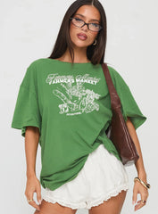 Farmers Market Oversized Graphic Tee Green