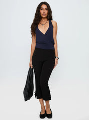 Michella Wrap Top Navy