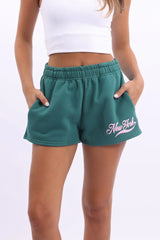 Green Track Shorts Elasticated