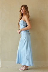 Romina Strapless Satin Maxi Dress