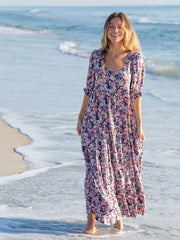 Collette Tiered Maxi Dress - Dusty Vintage Floral