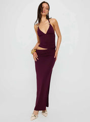 Imeraldia Hardware Halter Maxi Dress Currant