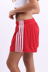 Red Track Shorts Side Stripe