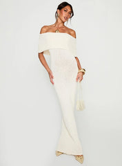 Nixen Strapless Knit Maxi Dress Cream