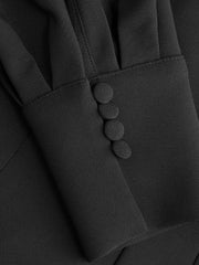 Button-Front Puff-Sleeve Mini Dress