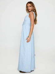 Pokey Maxi Dress Blue Check