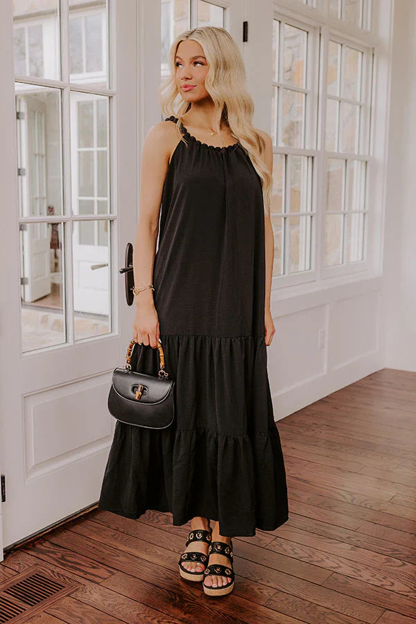 Feeling Giddy Maxi Dress in Black