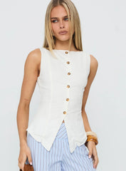 Dulcinea Longline Vest Top White