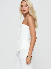 Change It Up Strapless Top White