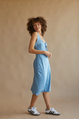 Oakley Keyhole Satin Midi Dress