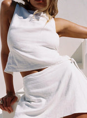 Penelopie Backless Top White