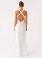Kiana Halter Maxi Dress - White