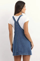 Blue Overall Mini Dress