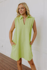 Coastal Dreamer Mini Dress in Lime Punch