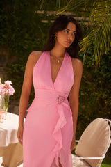 Makes Me Blush Midi Dress Pink