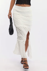 White Scarf Hem Lace Maxi