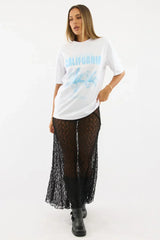 Black Lace Maxi Skirt High Rise