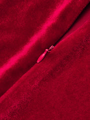 Velvet Mock Neck Ruched Sleeveless Dress