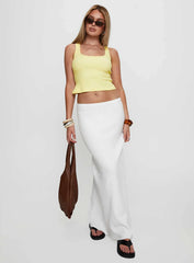 Baseline Square Neck Rib Tank Top Lemon