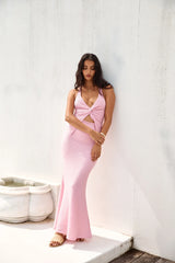 Palm Tree Paradise Maxi Skirt Pink