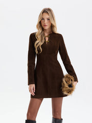 Chain Detail Long Sleeve Mini Dress
