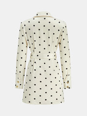 Polka Dot Belted Blazer Dress