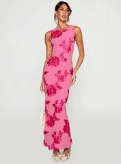 Fionna Floral Maxi Dress Pink