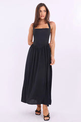 Black Maxi Dress Halter Neck