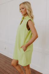 Coastal Dreamer Mini Dress in Lime Punch