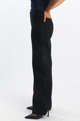 Black Cargo Denim Jeans Mid Rise