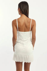 White Bodycon Dress Lace Mini