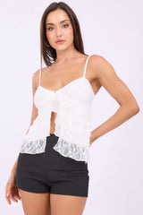 White Singlet Top Lace