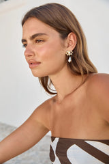 18K Gold Plated Ocean Forest Earrings Gold