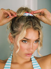 Deanie Scrunchie Blue Gingham