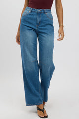 Denim Barrel Jeans Mid Rise
