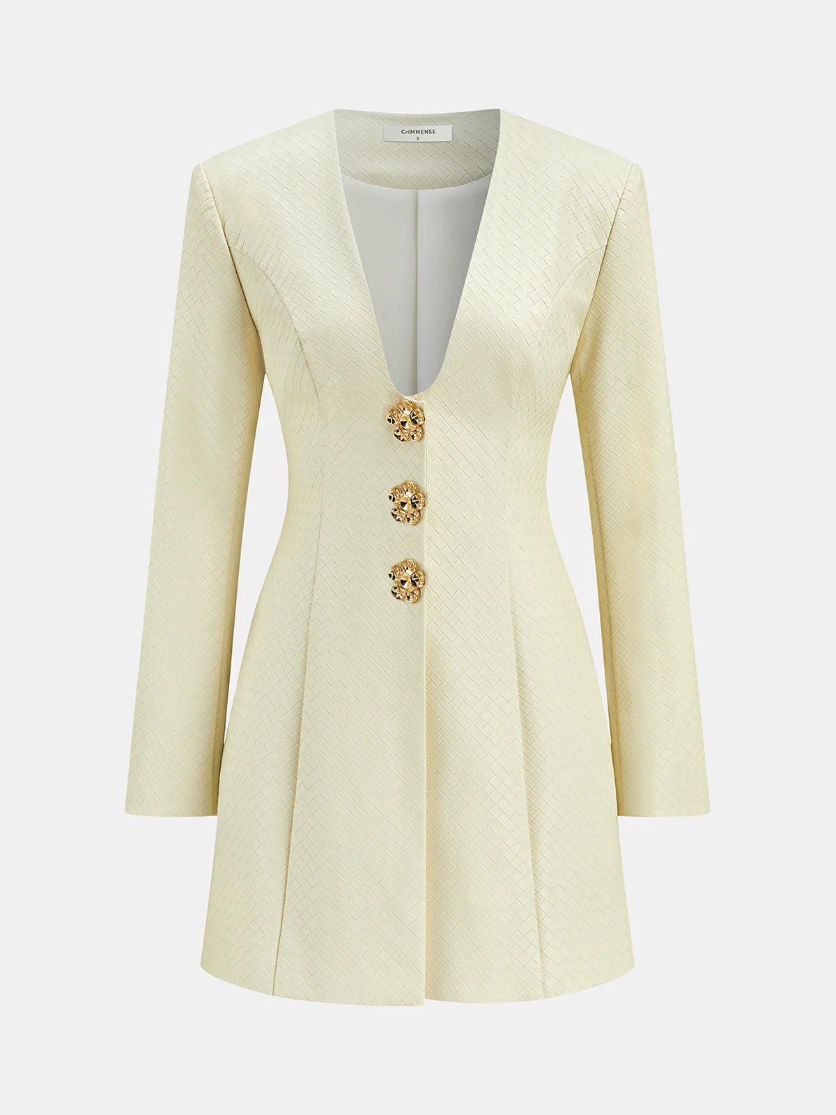 Floral Metal Button Faux Leather Mini Dress