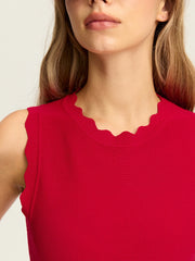 Scalloped Knit Mini Dress