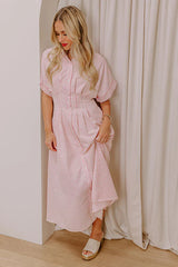 Sunlit Stroll Stripe Maxi Dress in Pink