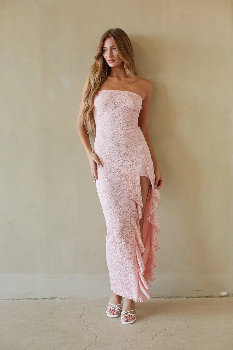 Vivienne Lace Ruffle Maxi Dress