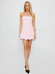 Mousse Strapless Mini Dress Pink
