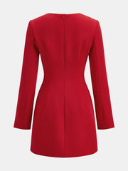 Square Neck Button Front Mini Dress