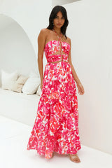 Enrichment Halter Maxi Dress Pink